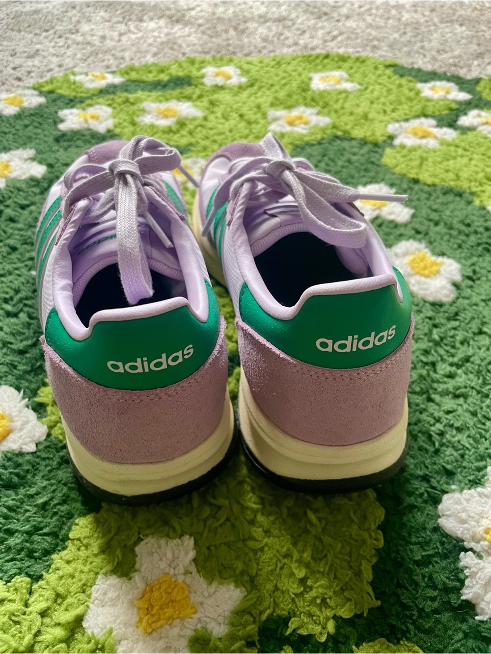 adidas Women's Lavender and Green Retro Lace-Up Sneakers - Picture 4 of 7